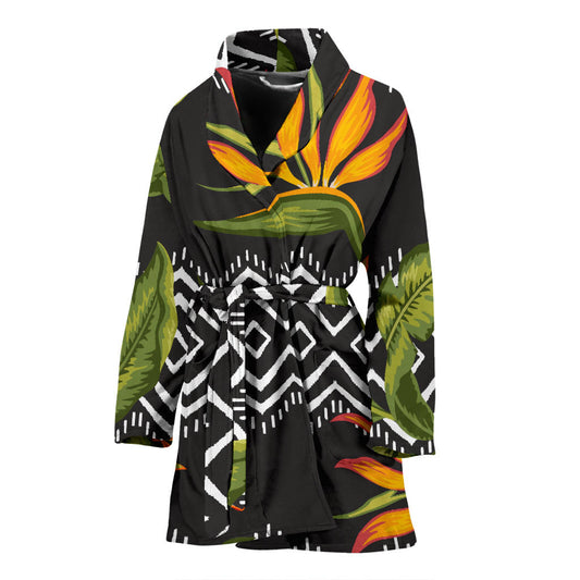 Bird Of Paradise Pattern Print Design BOP07 Women Bathrobe