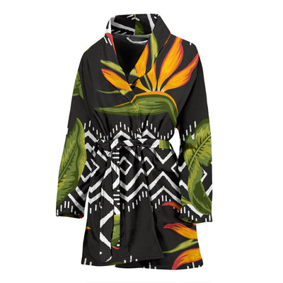 Bird Of Paradise Pattern Print Design BOP07 Women Bathrobe