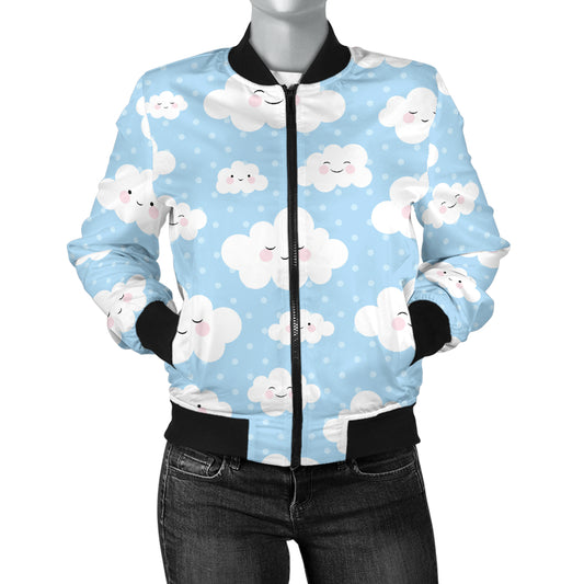Cloud Pattern Print Design 02 Women's Bomber Jacket