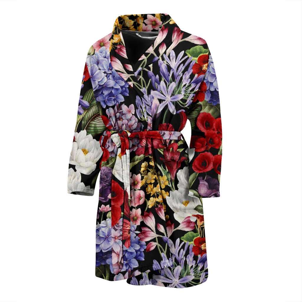 Summer Floral Pattern Print Design SF04 Men Bathrobe