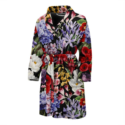 Summer Floral Pattern Print Design SF04 Men Bathrobe