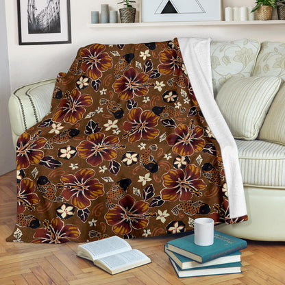 Hawaiian Themed Pattern Print Design H01 Fleece Blanket