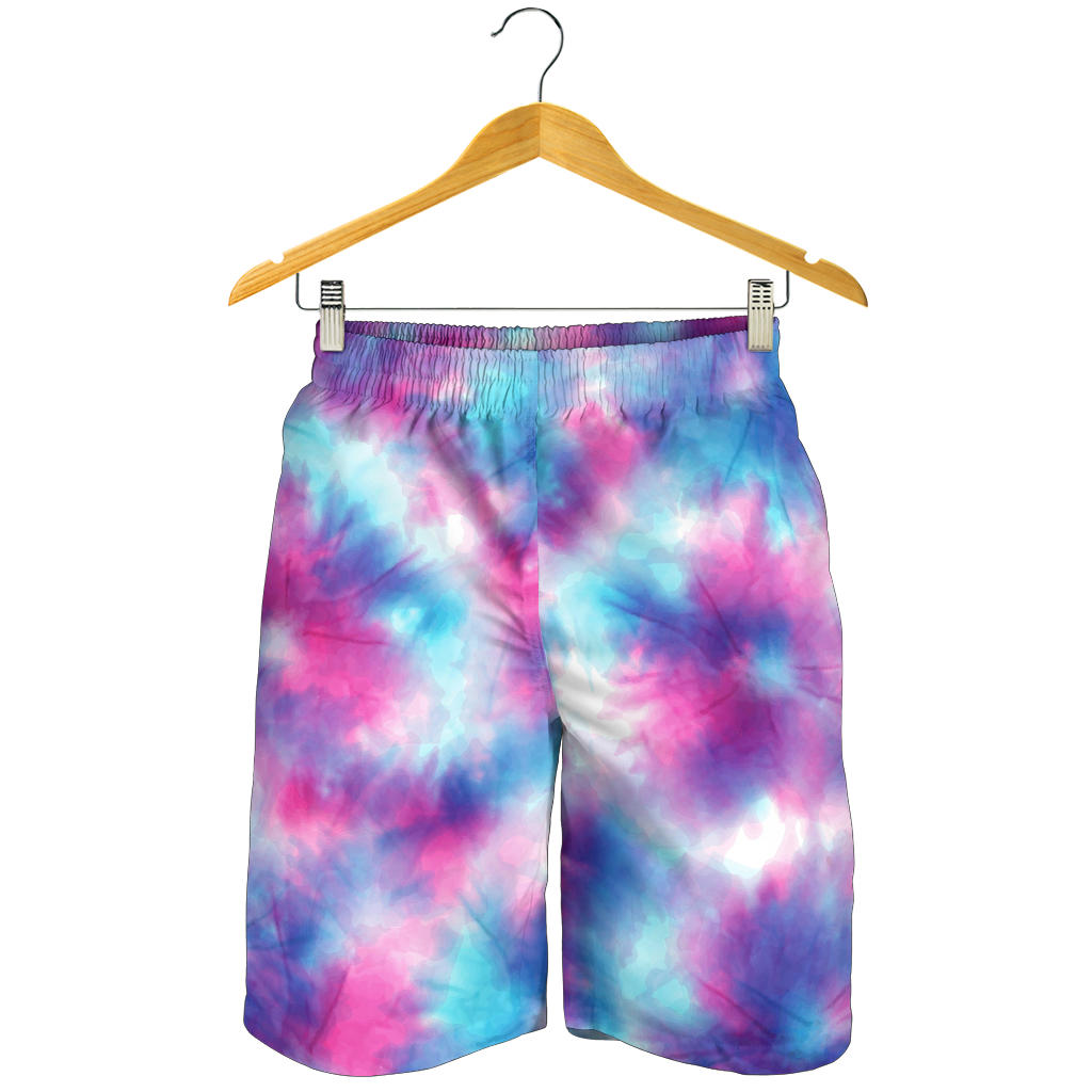 Tie Dye Blue Pink Mens Shorts