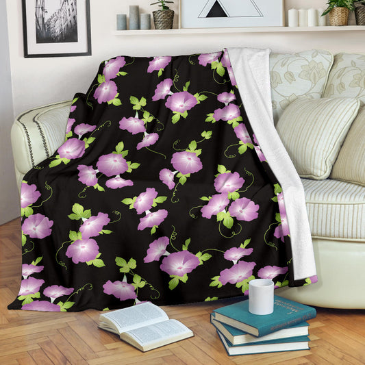 Morning Glory Pattern Print Design MG02 Fleece Blanket