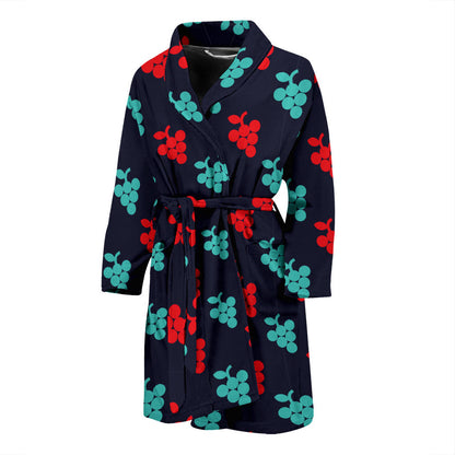 Grape Pattern Print Design GP07 Men Bathrobe