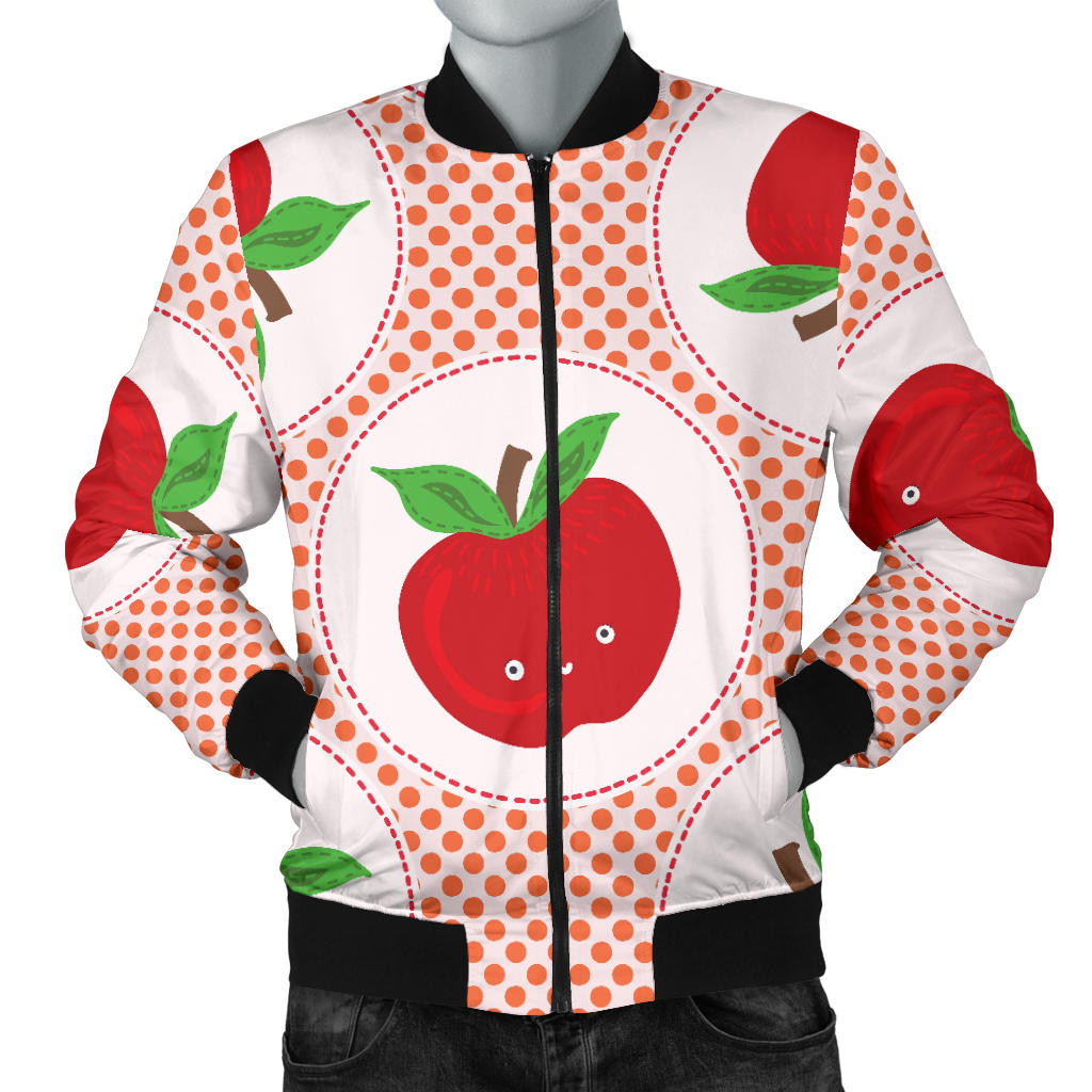 Apple Pattern Print Design AP08 Men Bomber Jacket