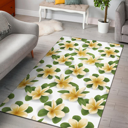 Yellow Plumeria Pattern Print Design PM012 Area Rugs