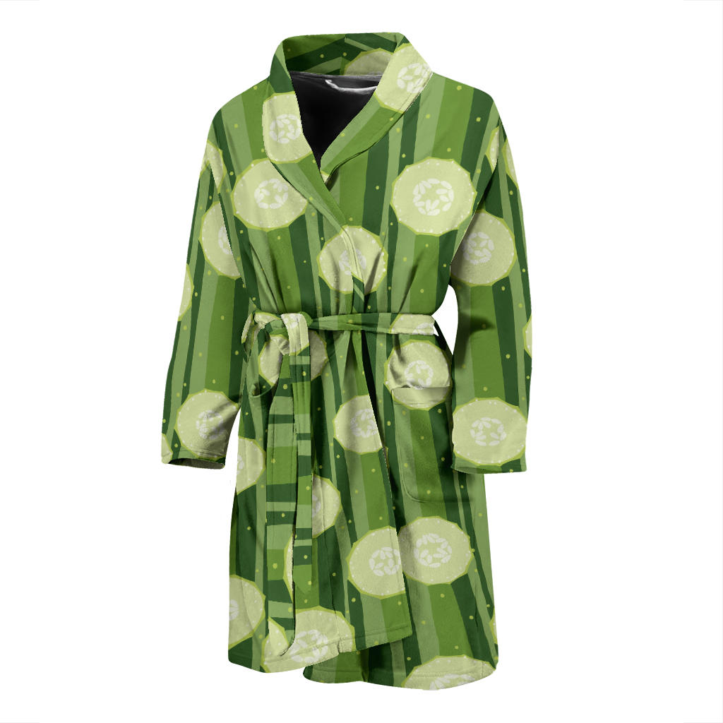 Cucumber Pattern Print Design CC03 Men Bathrobe