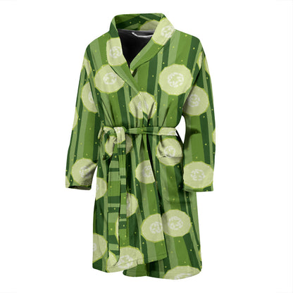 Cucumber Pattern Print Design CC03 Men Bathrobe