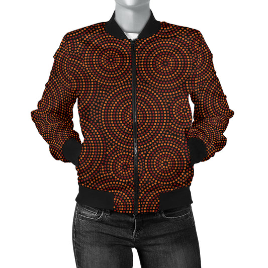Aboriginal Pattern Print Design 02 Women's Bomber Jacket