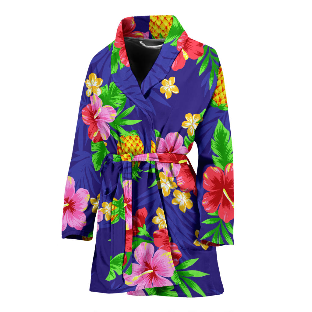 Hawaiian Themed Pattern Print Design H05 Women Bathrobe