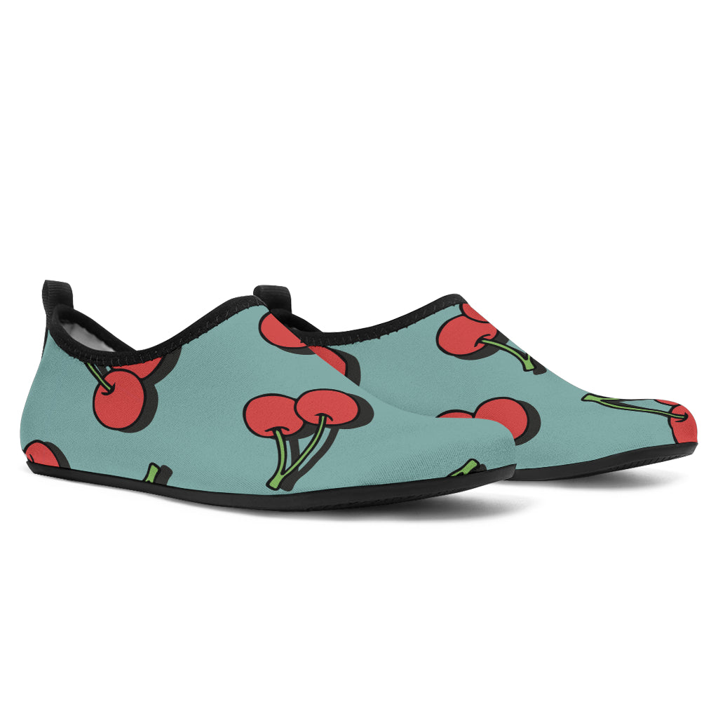 Cherry Pattern Print Design CH03 Aqua Water Shoes