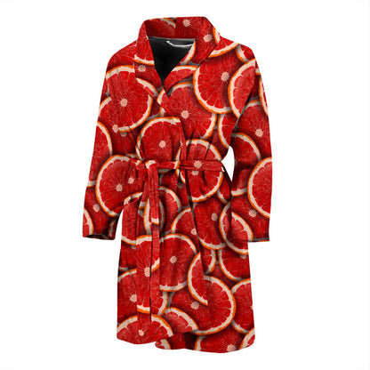 Grapefruit Pattern Print Design GF05 Men Bathrobe