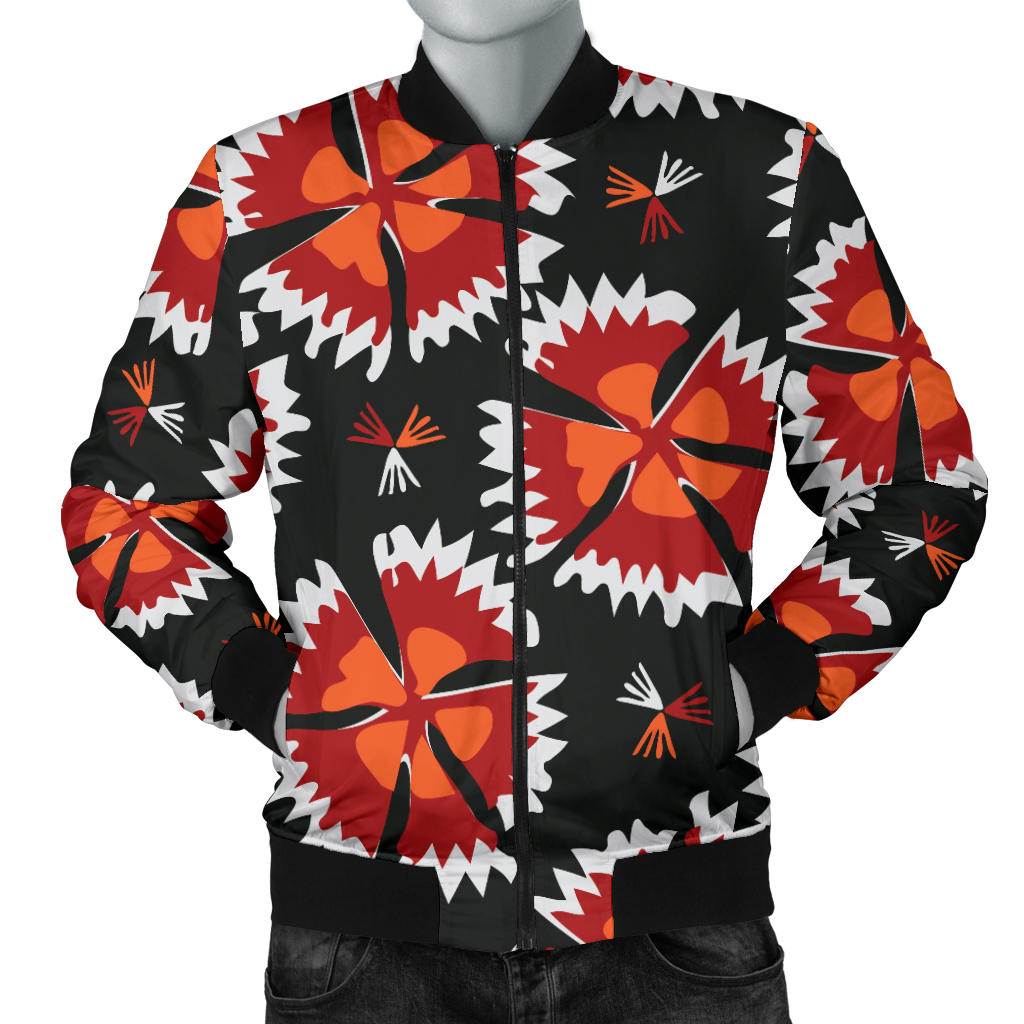 Carnations Pattern Print Design CN03 Men Bomber Jacket