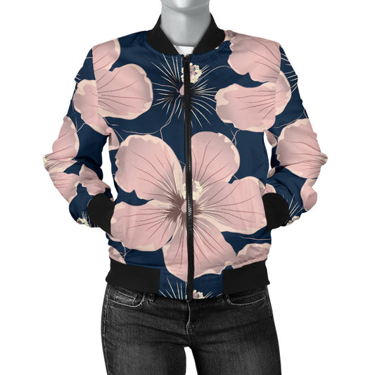 Plumeria Pattern Print Design PM018 Women Bomber Jacket