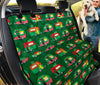 Camper Camping Christmas Themed Print Rear Dog  Seat Cover