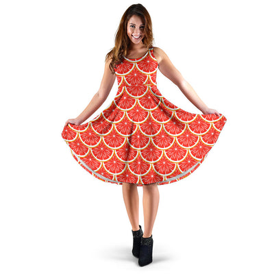 Grapefruit Pattern Print Design GF07 Midi Dress