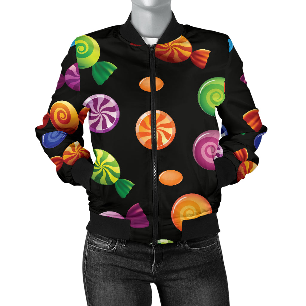 Candy Pattern Print Design 01 Women's Bomber Jacket