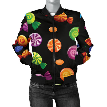 Candy Pattern Print Design 01 Women's Bomber Jacket