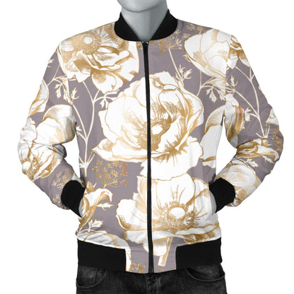 Anemone Pattern Print Design AM05 Men Bomber Jacket