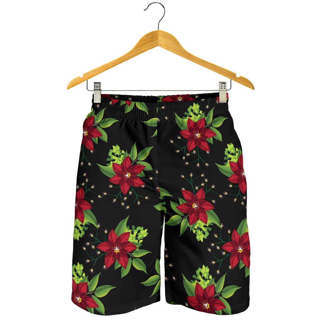 Poinsettia Pattern Print Design A01 Mens Shorts