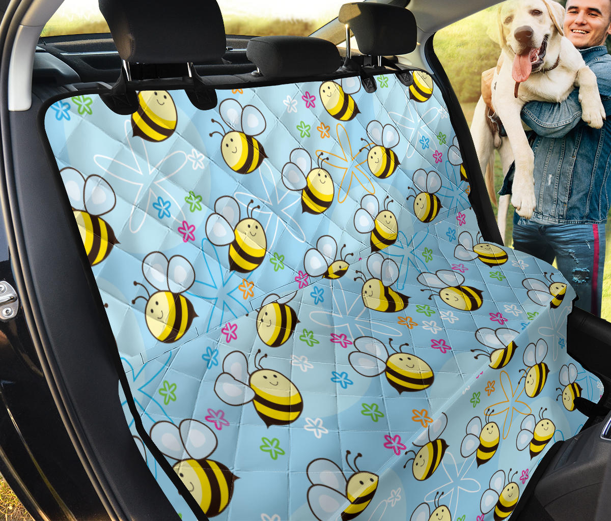Bee Pattern Print Design BEE03 Rear Dog  Seat Cover