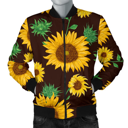 Sunflower Pattern Print Design SF01 Men Bomber Jacket