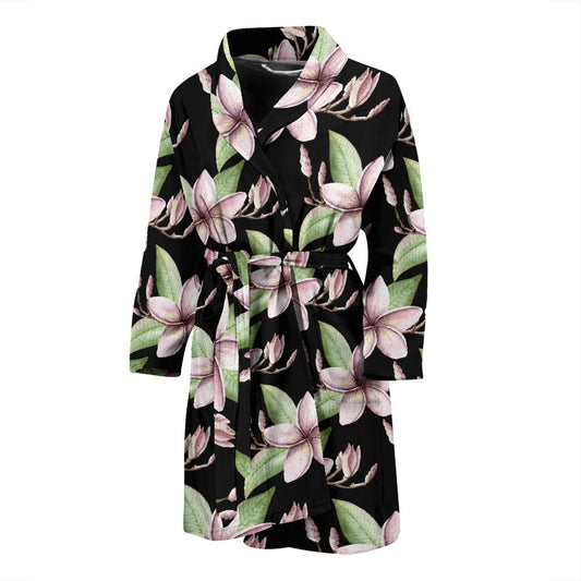 Plumeria Pattern Print Design PM02 Men Bathrobe