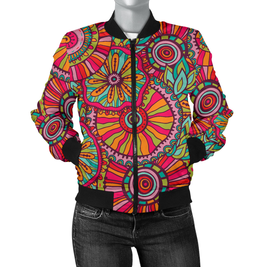 Boho Pattern Print Design 01 Women's Bomber Jacket