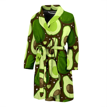 Avocado Pattern Print Design AC04 Men Bathrobe