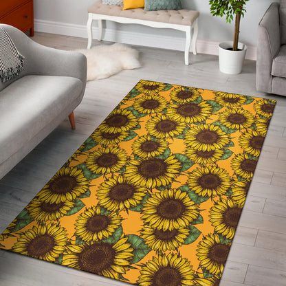 Sunflower Pattern Print Design SF04 Area Rugs