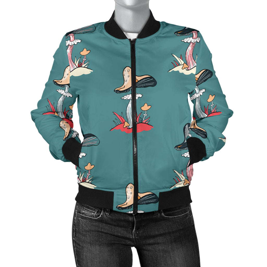 Mushroom Pattern Print Design A04 Women's Bomber Jacket
