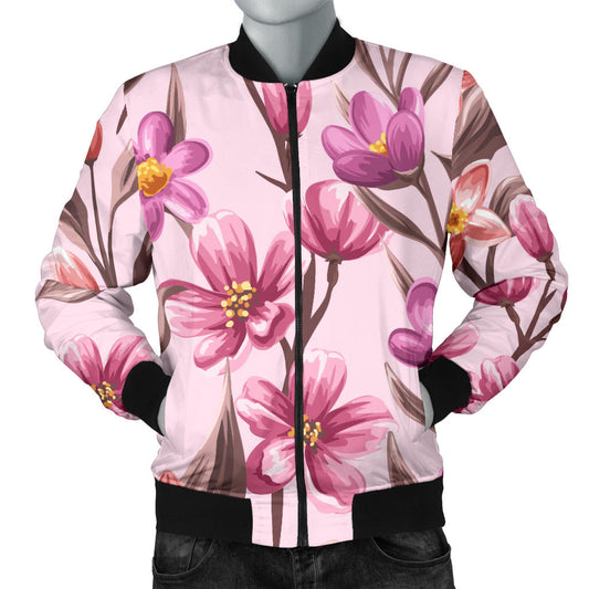 Summer Floral Pattern Print Design SF09 Men Bomber Jacket