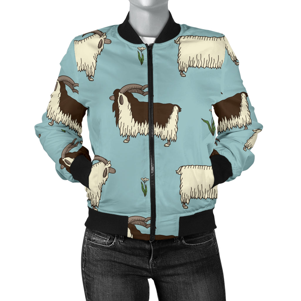 Goat Pattern Print Design 02 Women's Bomber Jacket