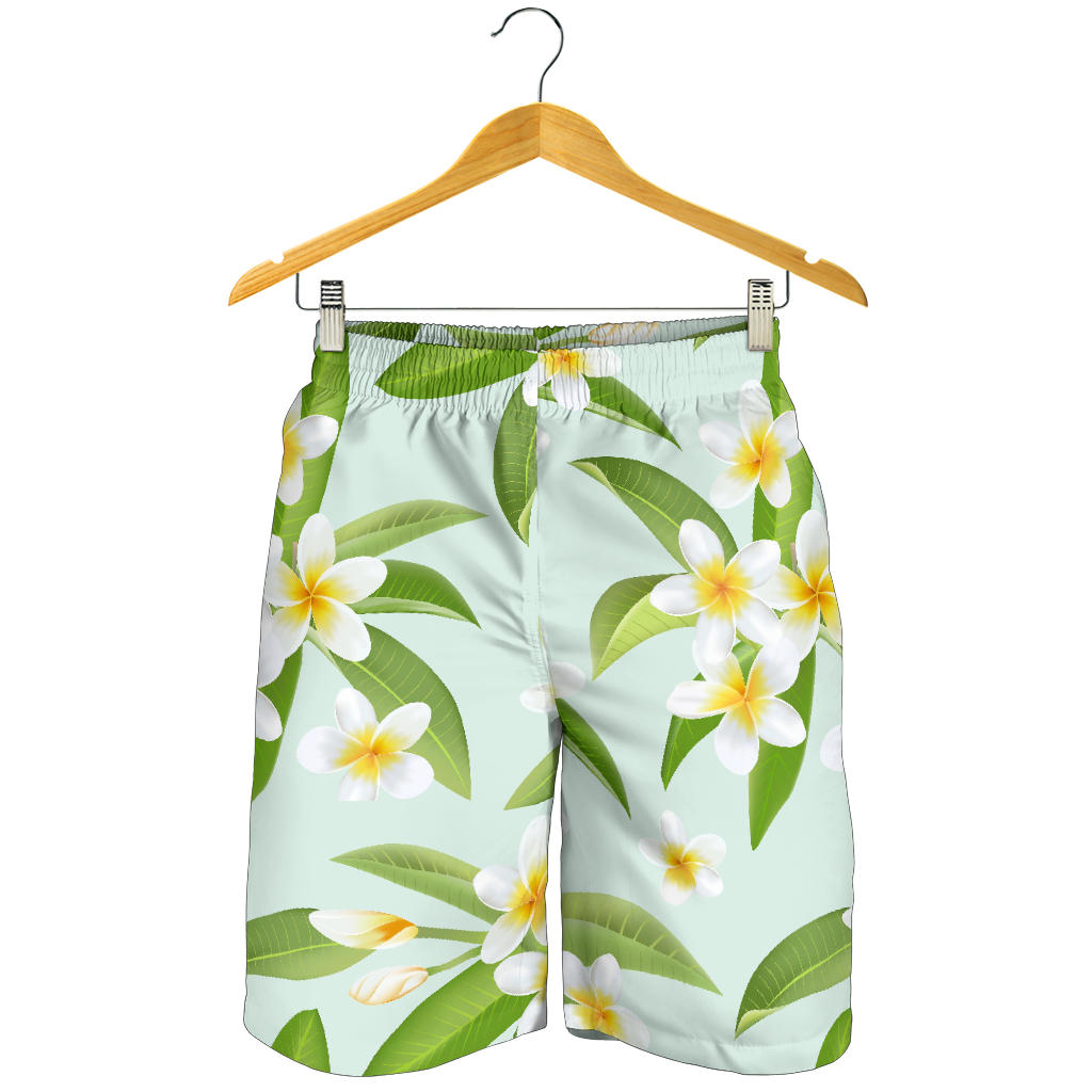 Yellow Plumeria Pattern Print Design PM024 Mens Shorts
