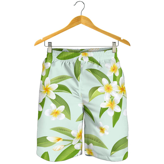 Yellow Plumeria Pattern Print Design PM024 Mens Shorts