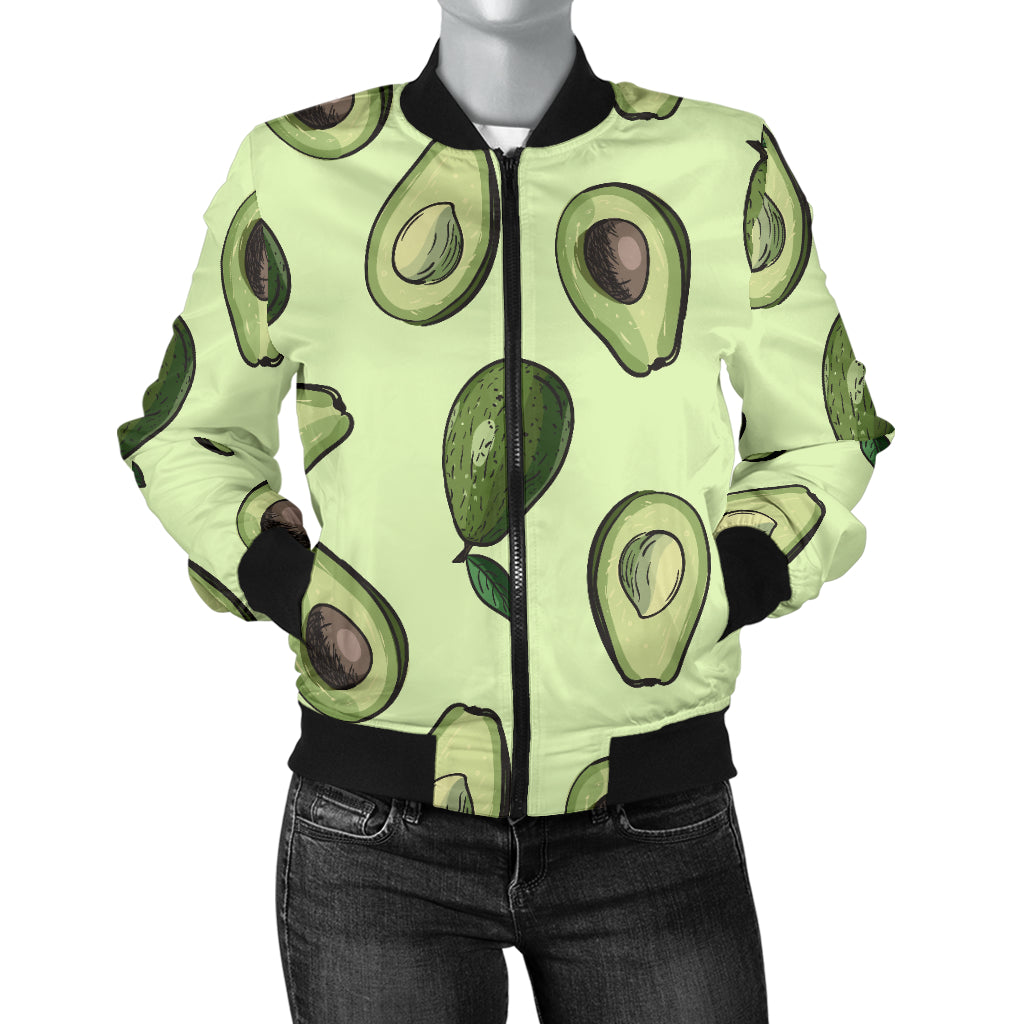 Avocado Pattern Print Design 02 Women's Bomber Jacket