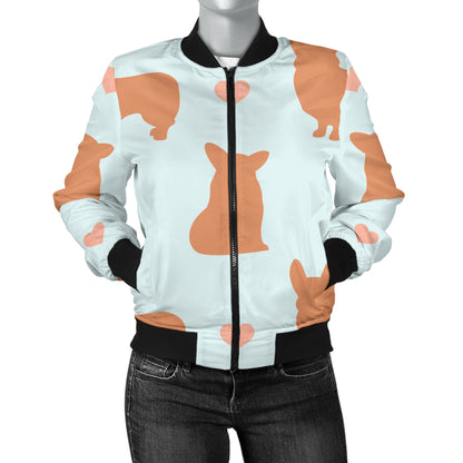 Pembroke Welsh Corgis Pattern Print Design A01 Women's Bomber Jacket