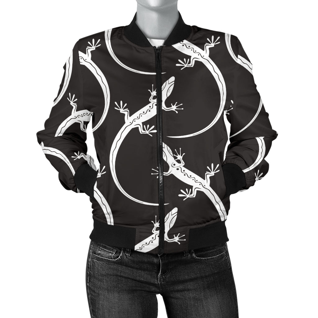 lizard Pattern Print Design 01 Women's Bomber Jacket