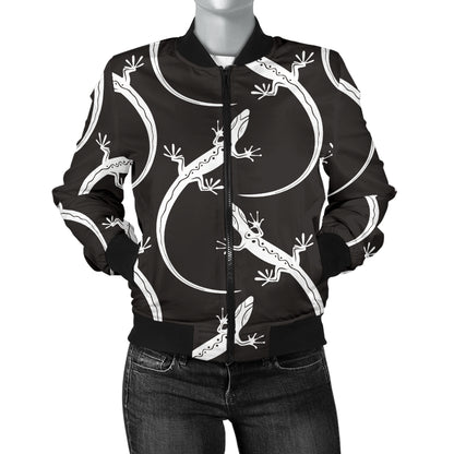 lizard Pattern Print Design 01 Women's Bomber Jacket