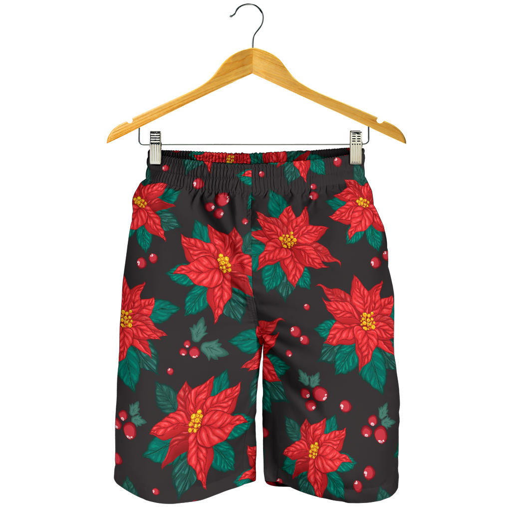 Poinsettia Pattern Print Design POT07 Mens Shorts