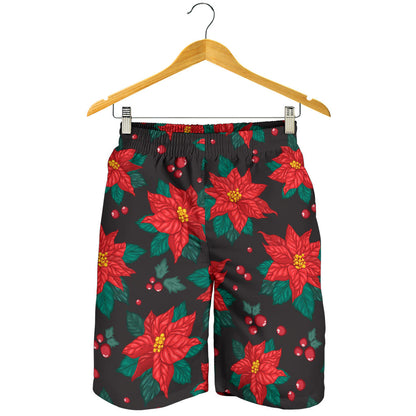 Poinsettia Pattern Print Design POT07 Mens Shorts