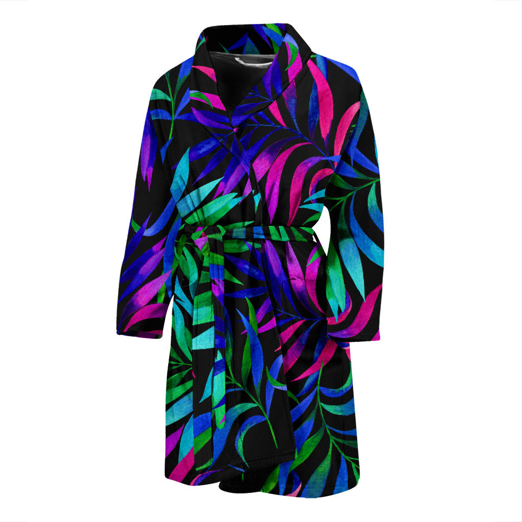 Tropical Flower Pattern Print Design TF010 Men Bathrobe
