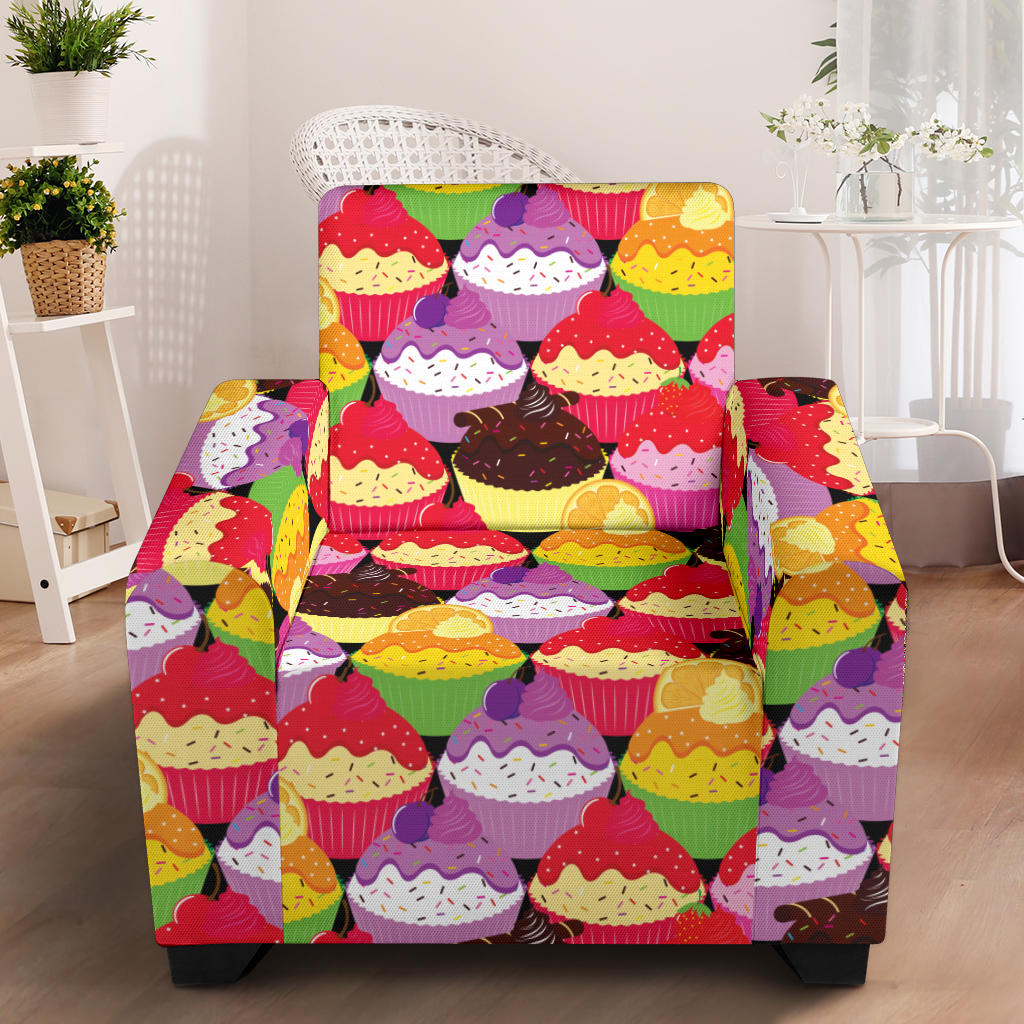 Cupcake Pattern Print Design CP02 Armchair Slipcover