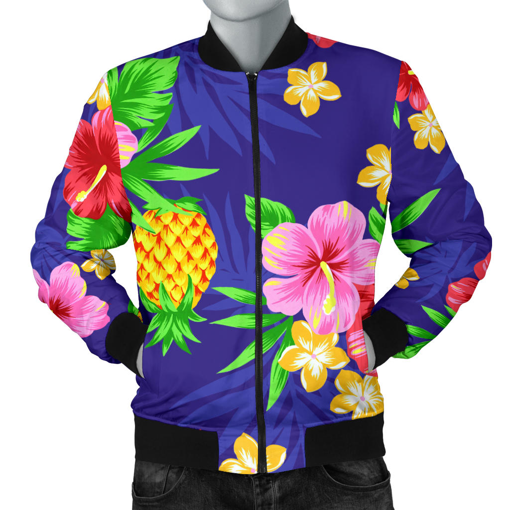 Hawaiian Themed Pattern Print Design H05 Men Bomber Jacket
