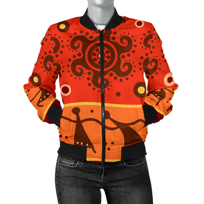 African Pattern Print Design 04 Women's Bomber Jacket