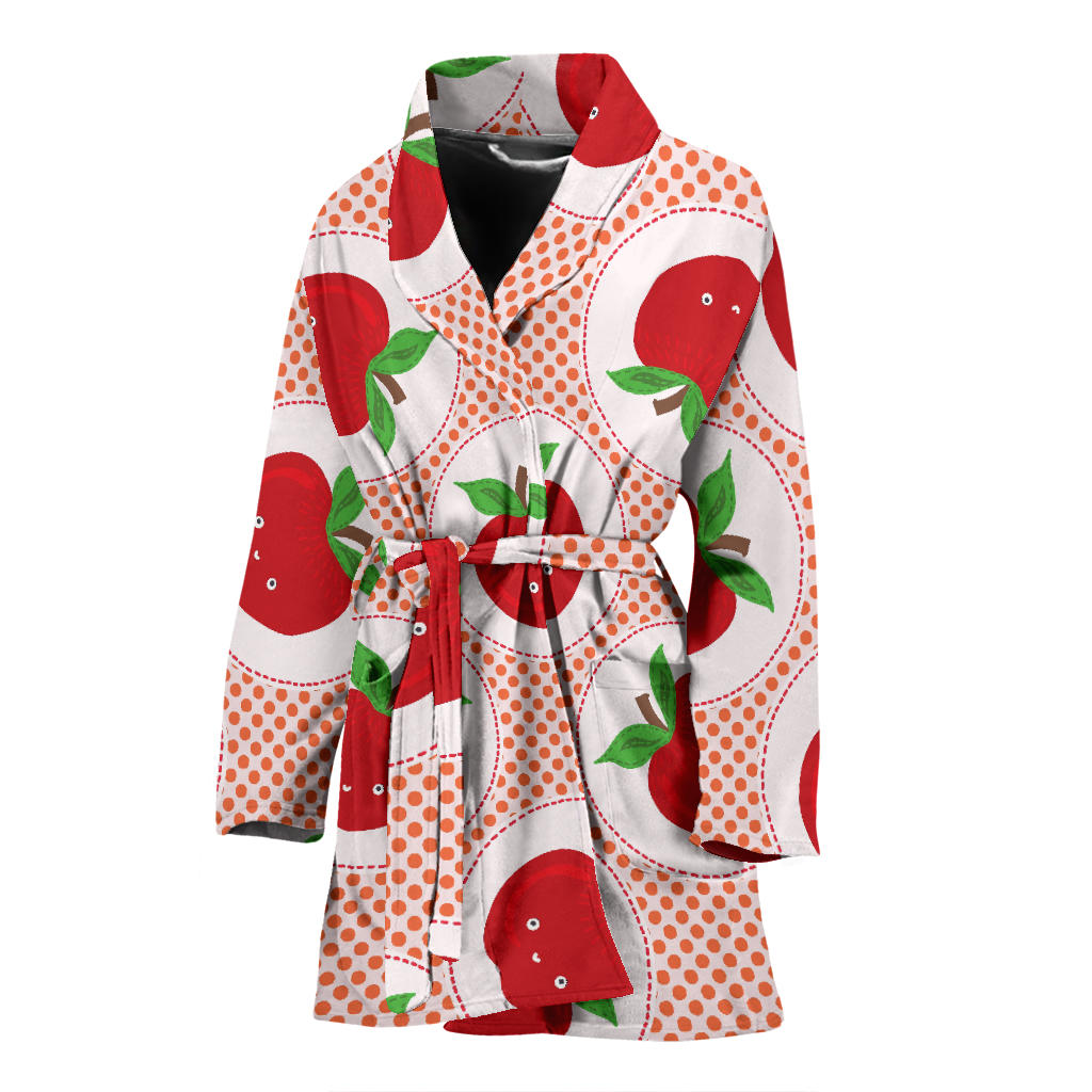 Apple Pattern Print Design AP08 Women Bathrobe