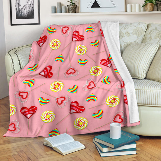 Lollipop Pattern Print Design LL05 Fleece Blanket