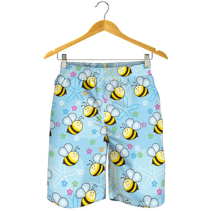 Bee Pattern Print Design BEE03 Mens Shorts