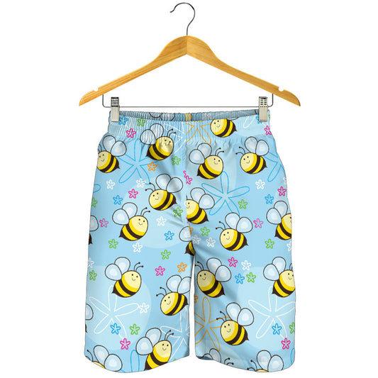 Bee Pattern Print Design BEE03 Mens Shorts
